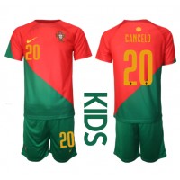 Otroški Nogometni dresi Portugalska Joao Cancelo #20 Domači SP 2022 Kratek Rokav (+ Kratke hlače)